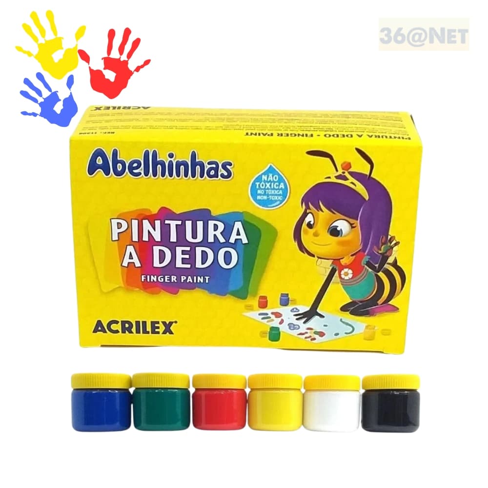 Tinta Pintura a Dedo 6 Cores Acrilex