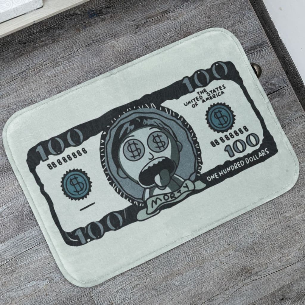 Tapetes de Porta Decorativo Morty Dolar para Entrada Antiderrapante 55x35