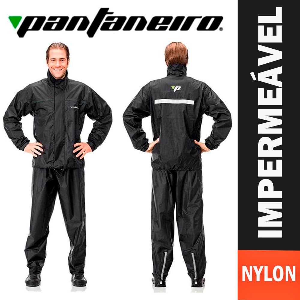 Conjunto Kit Capa de Chuva Pantaneiro Nylon com Gola Impermeável Unissex