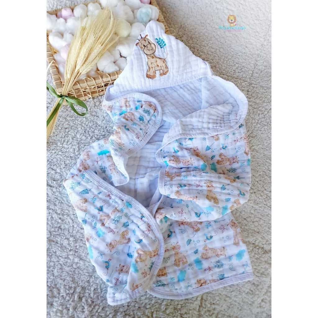 Toalha de Banho Soft 3 Camadas Bebe Grande com capuz a toalha que acompanha o crescimento do seu filho