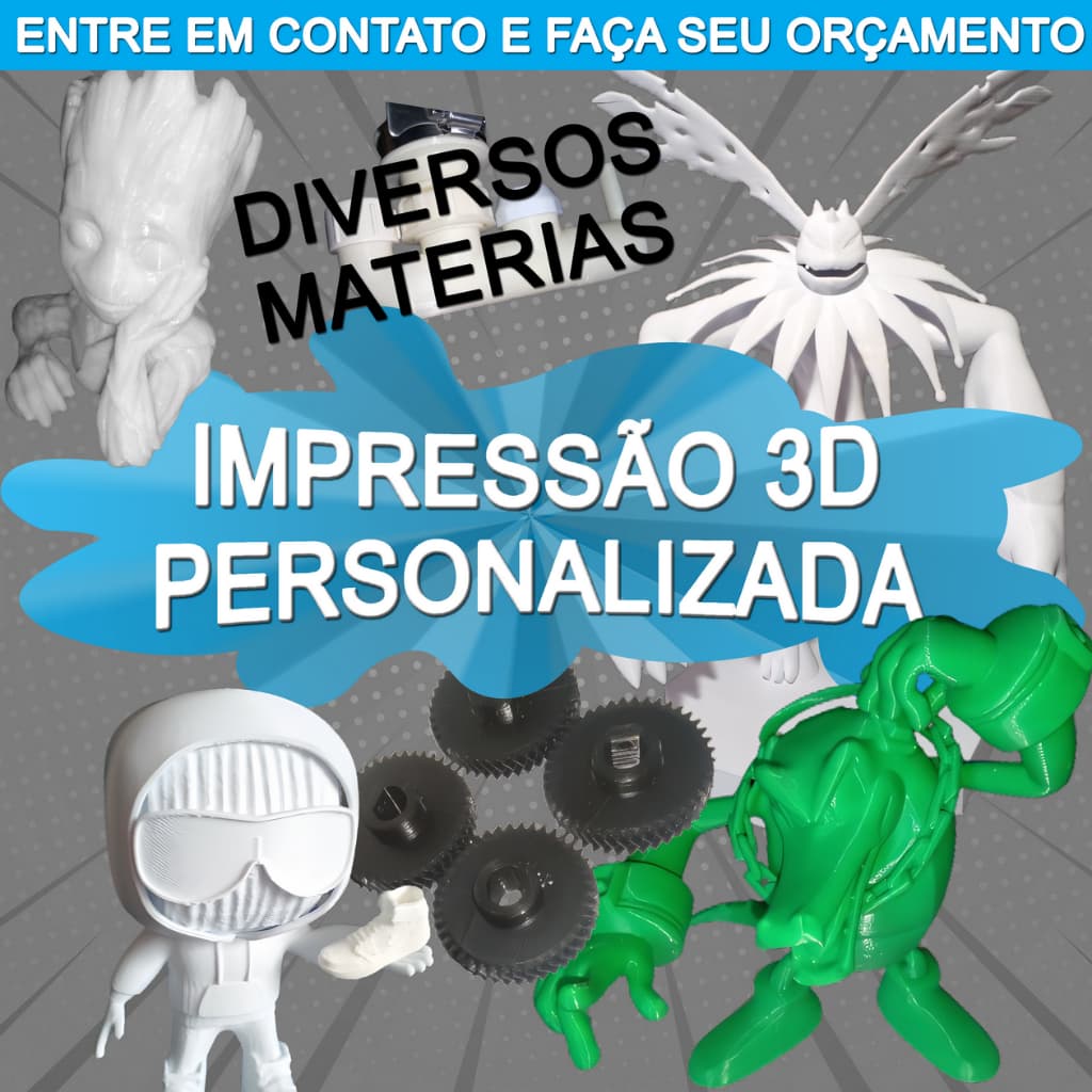 Serviço de impressão 3D personalizada (Resina, PETG, PLA e ABS)