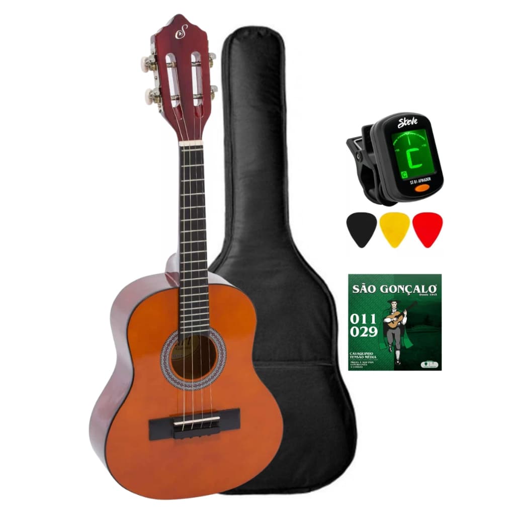 Kit Cavaco Acústico Giannini Cs14 C/ Capa Palhetas Afinador Cor Natural