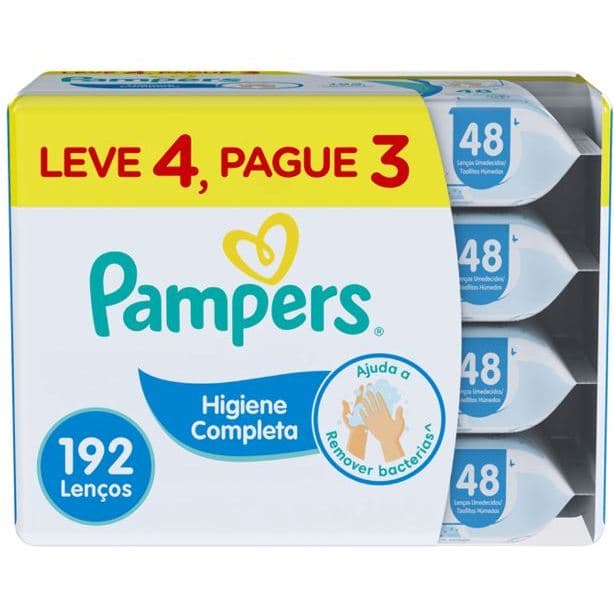 Lenços Umedecidos Pampers 192 Leve 4 Pague 3