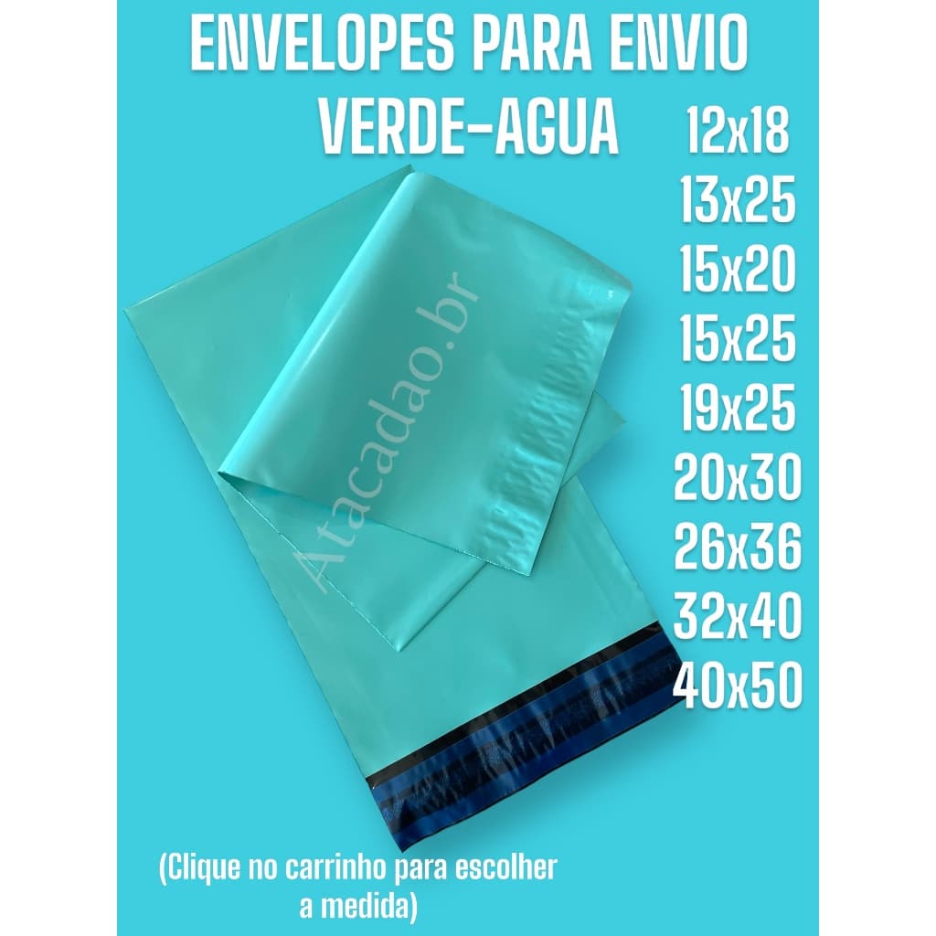 Envelopes Plástico Verde 25 unidades Escolha a Variação Sacola Segurança Lacre Embalagem Inviolável