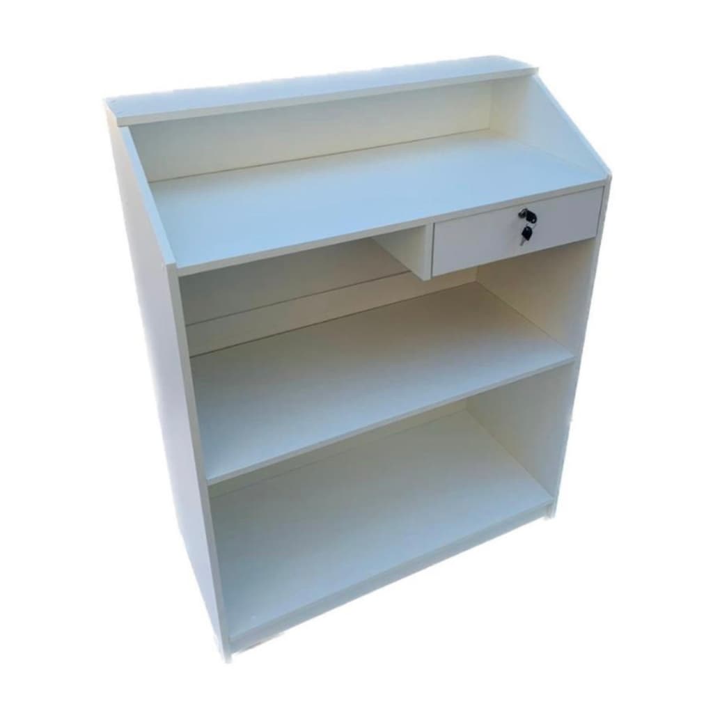 Balcão Caixa Para Lojas , Farmácias, Recepção , Petshop , Vallet 100% em MDF Branco