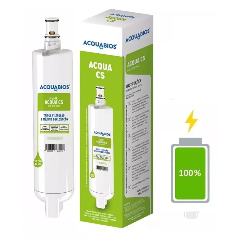 Refil Compatível Filtro Purificador De Água Consul Facilite Cs Cor Branco