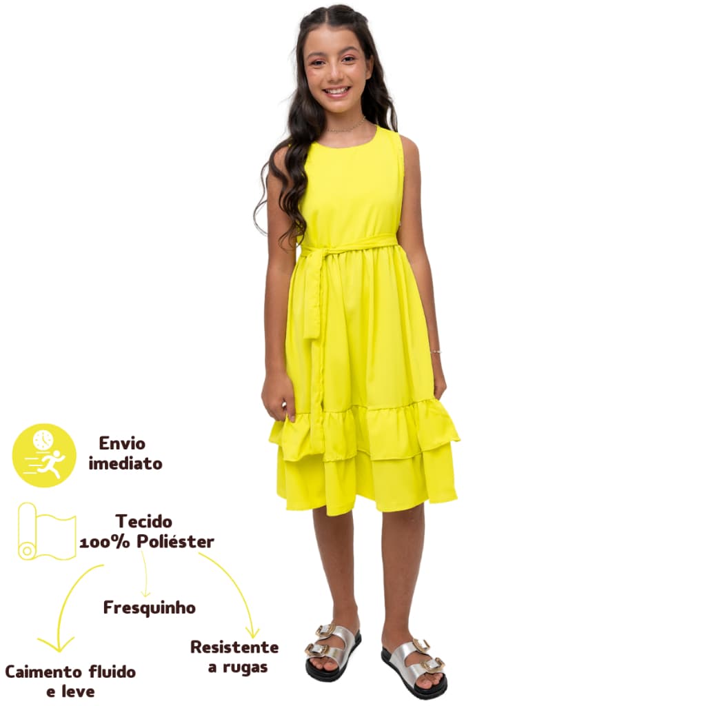 Vestido Menina Infantil Juvenil Festa Midi