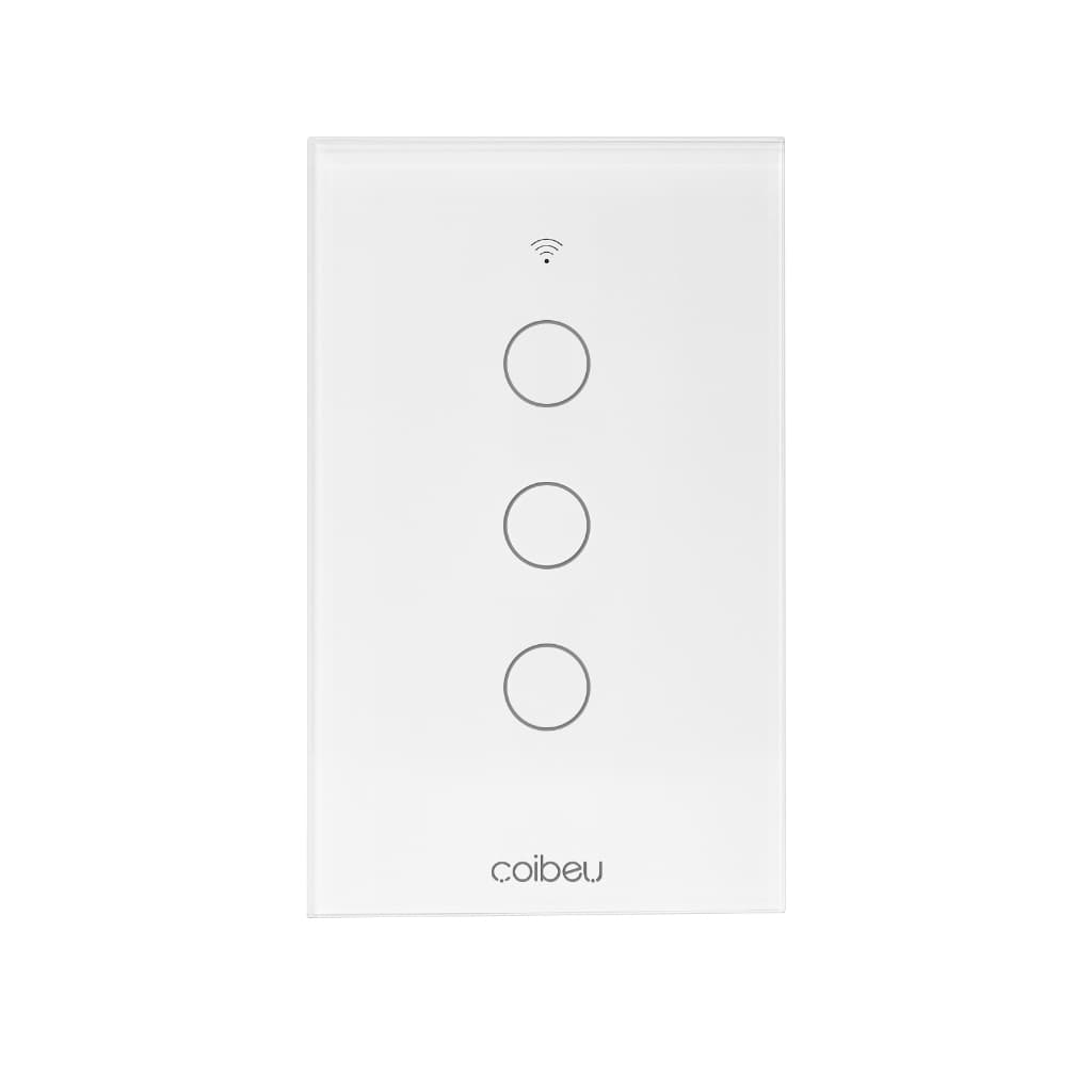 COIBEU Tuya WiFi Interruptor De Luz Inteligente 3 gang Wall Touch Switch Trabalho Com Alexa Google Home