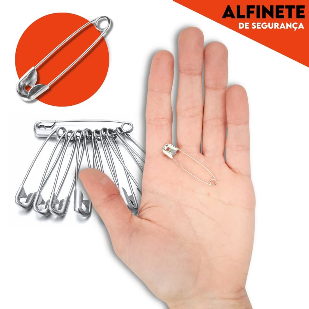 Alfinete de Segurança Prata 03 - Pacote com 100 Unidades