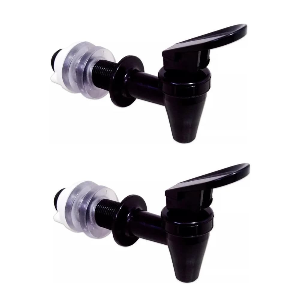 Kit 2 Torneiras Preta Longa Filtro De Barro Bebedouro Por Gravidade