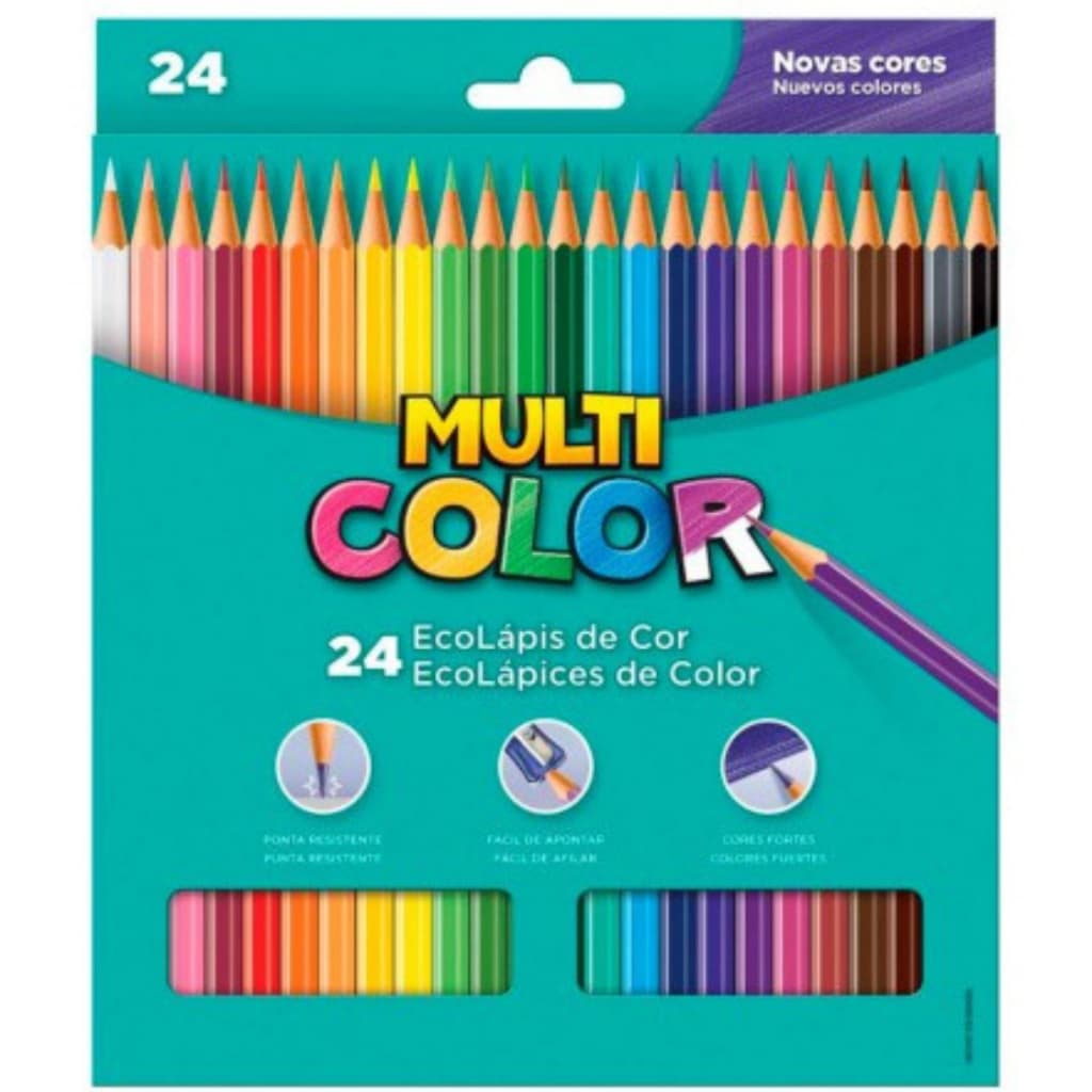 Láps De Cor Profissional Multicolor Escolar 12 - 24 - 36 Cores