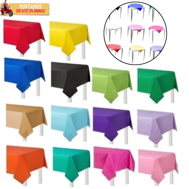 Toalha De Mesa Lisa Plástica 80x80cm Para Aniversário Festa Casamento