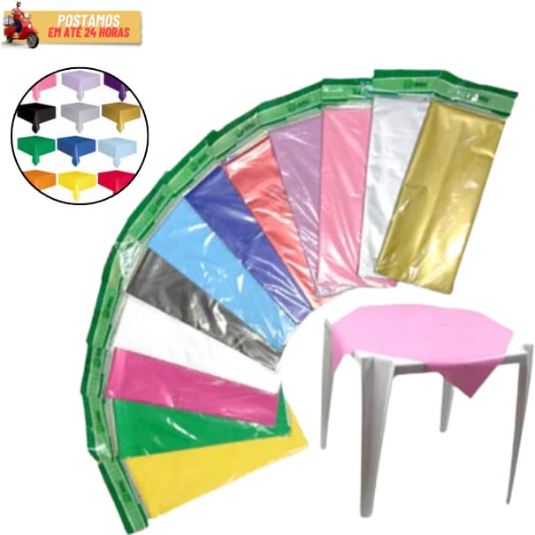 Kit 10 Toalhas De Mesa Lisa Plástica 80x80cm Para Aniversário Festa Casamento