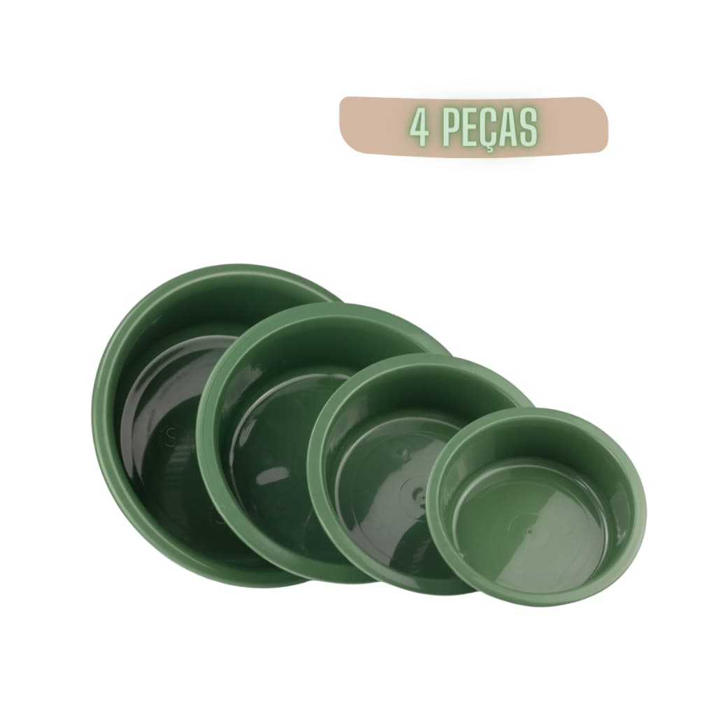 Jogo 4 Bacias Redonda Colorida Grande Media Plastico Reforçado