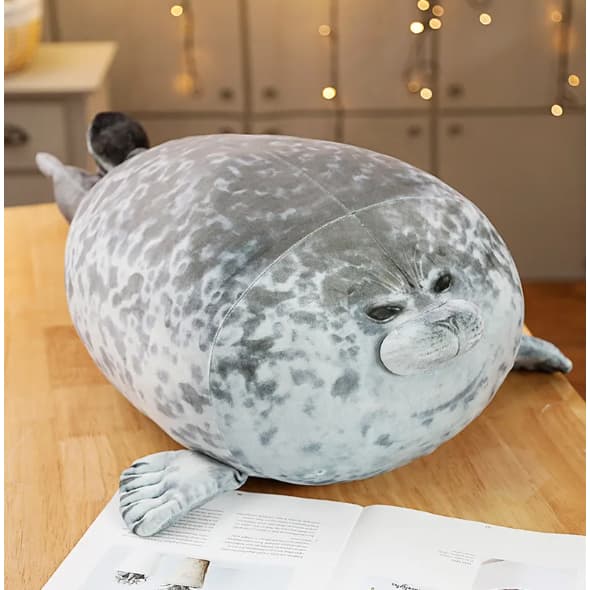 Foca de Pelúcia 30 a 80cm Blob Travesseiro Almofada Fofo Longo Dorminhoco Dormir Gordo Gordinho Pelucia Ursinho Gorda