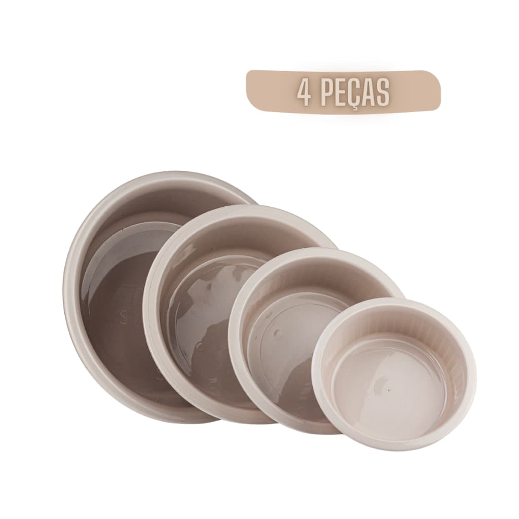 Conjunto de Bacia Plastica Redonda Grande Varios Tamanhos Cores Viva