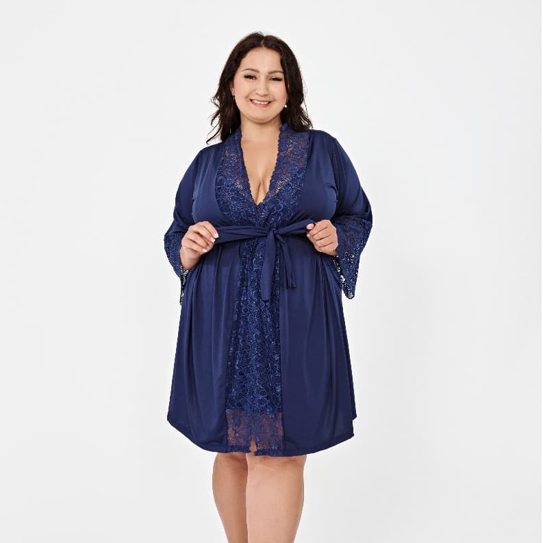 Robe Plus Size Hobbie Renda Luxo Roupão Penhoar
