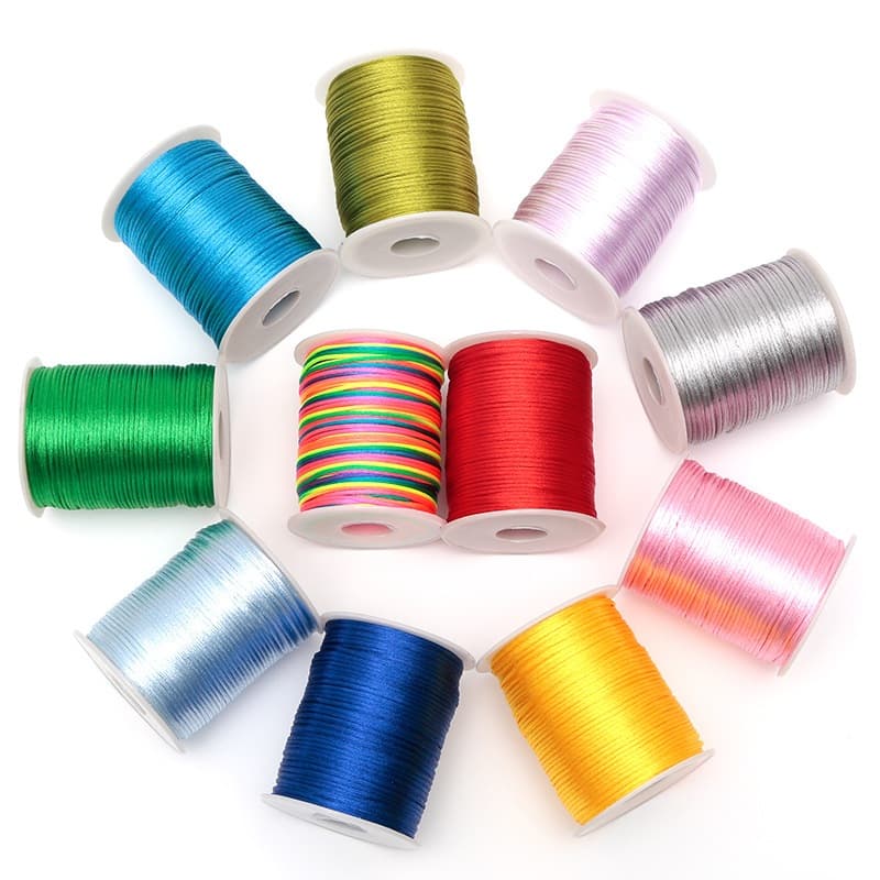 Fio de Seda Cordão de Cetim Rabo de Rato Acetinado 1mm 100 Metros