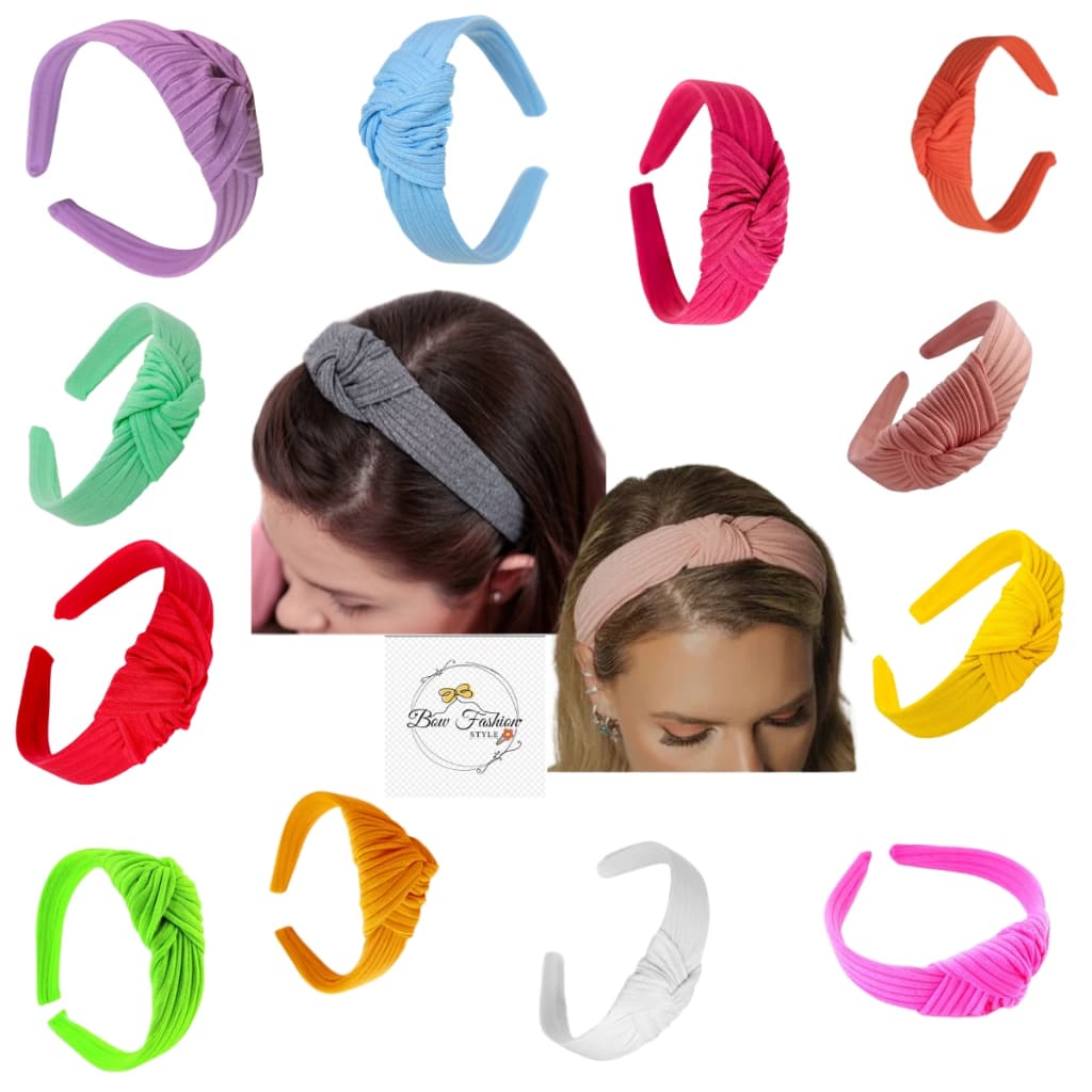Tiara Canelada Nó Turbante  Kit 2 Unidades Hairband Exclusiva Adulto e Infantil