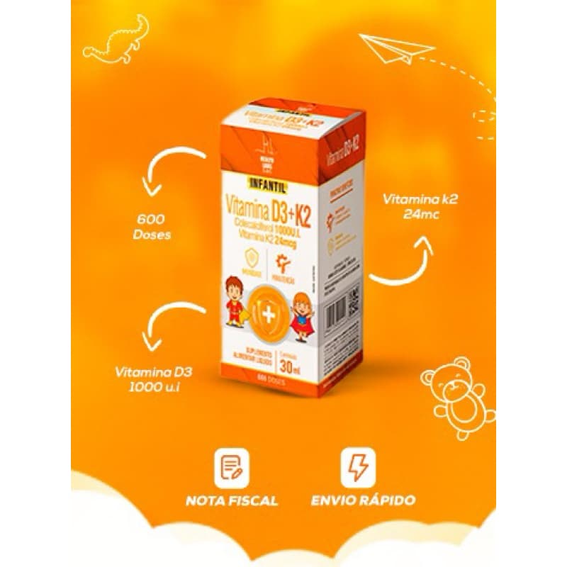 VITAMINA D3+K2 INFANTIL 30ML (600 Doses)