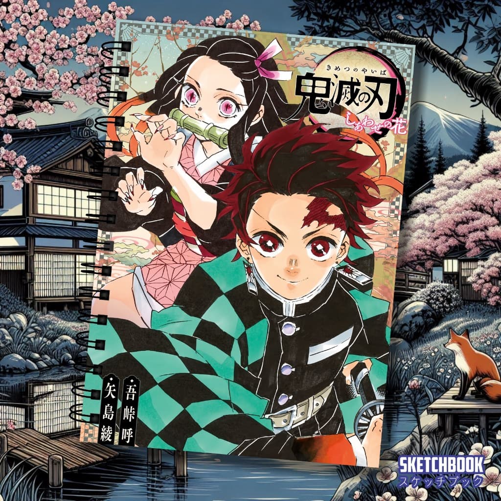 Sketchbook Demon Slayer Kimetsu no Yaiba  90g / 180g / 240g Caderno Desenho Anime Mangá Esboço Aquarela Personalizado A5