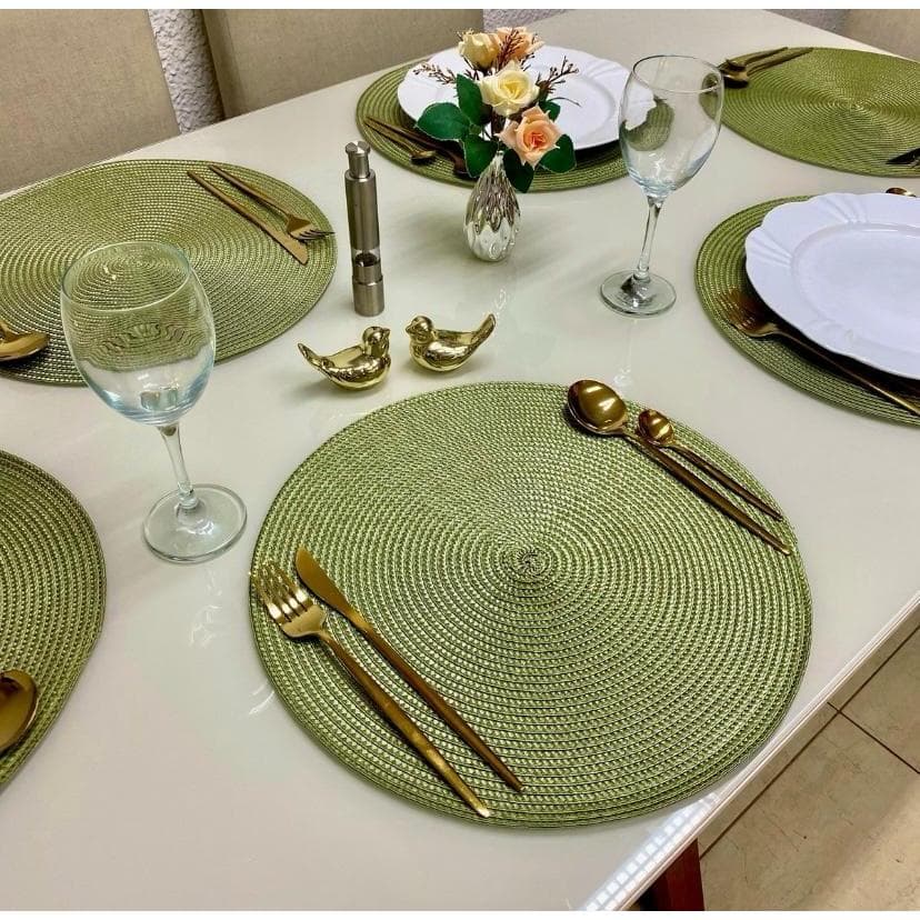 JOGO AMERICANO KIT 4 OU 6 PEÇAS  SOUSPLAT REDONDO 38cm MESA JANTAR COZINHA