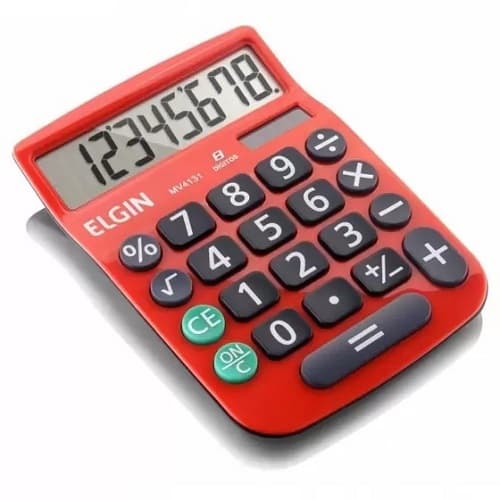 Calculadora De Mesa Escritório 12 Dígitos Solar MV 4131 Vermelho Elgin