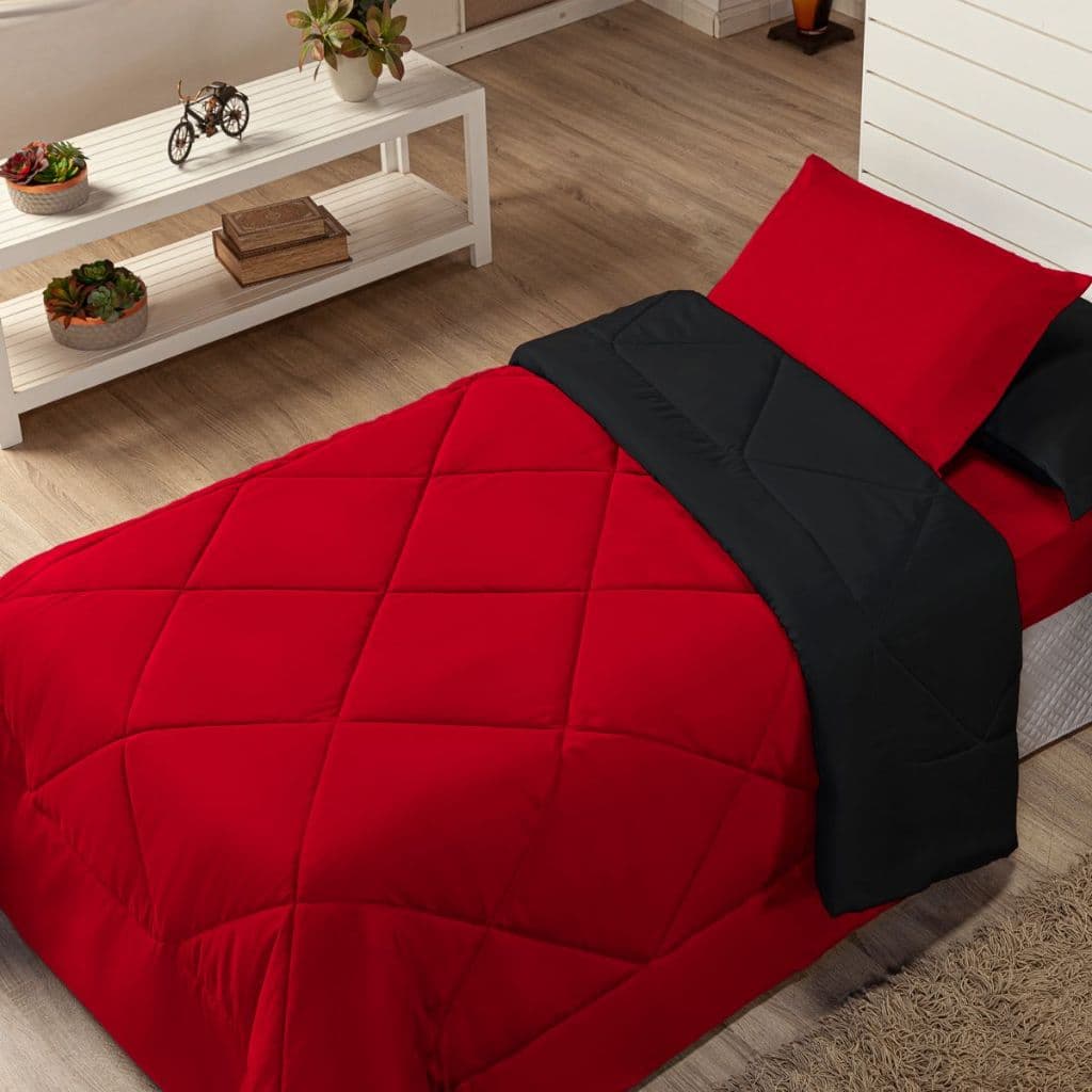 Edredom Coberdrom Solteiro Dupla Face Macio Promoção