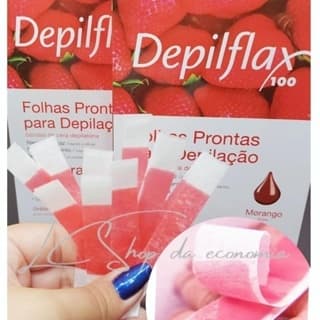 Kit 120 tiras (60 duplas) de Cera pronta Depilflax Original para sobrancelhas e buço.