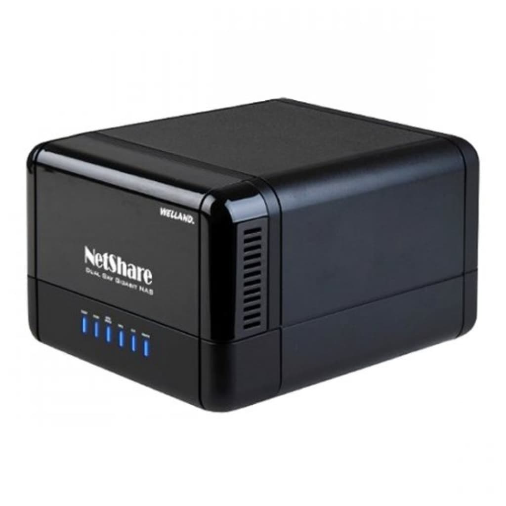 NAS WELLAND NETSHARE  2x SATA3 3.5 Pol. SUPORTA RAID 0/1/JBOD/Non-RAID, Lan Gigabit e USB 3.0 - COM  8TB