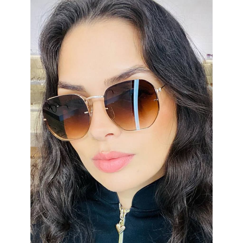 5141 Óculos De Sol Hexagonais Feminina Vintage Masculino Moda quadrados