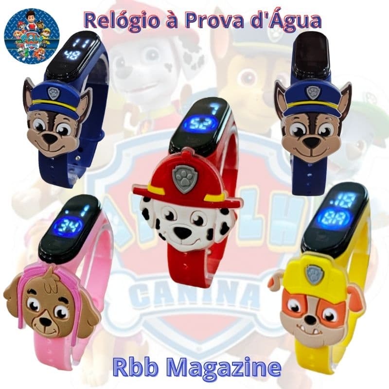 Relógio LED à Prova d'Água da Patrulha Canina led infantil prova dagua
