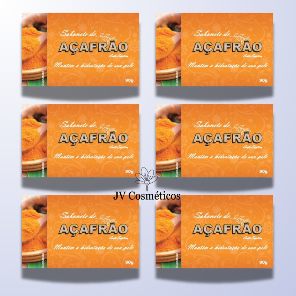 6 UN Sabonete Barra de Açafrão 90g - Bionature