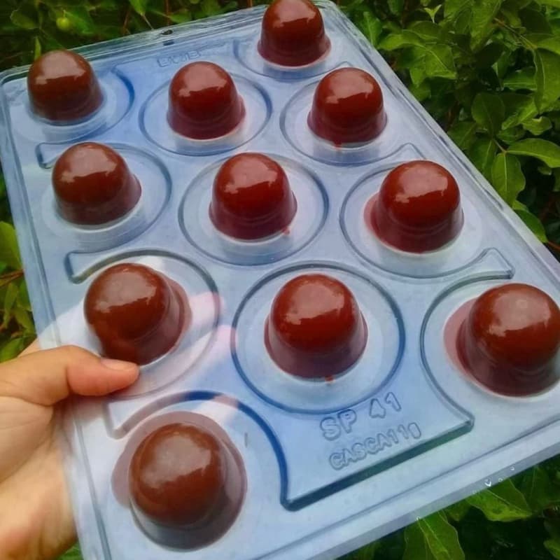 Forma Bombom Trufa Chocolate 20g 30g 45g 60g 85g Semiprofissional Especial c/ Silicone (3 partes) - BWB (CHOCO)