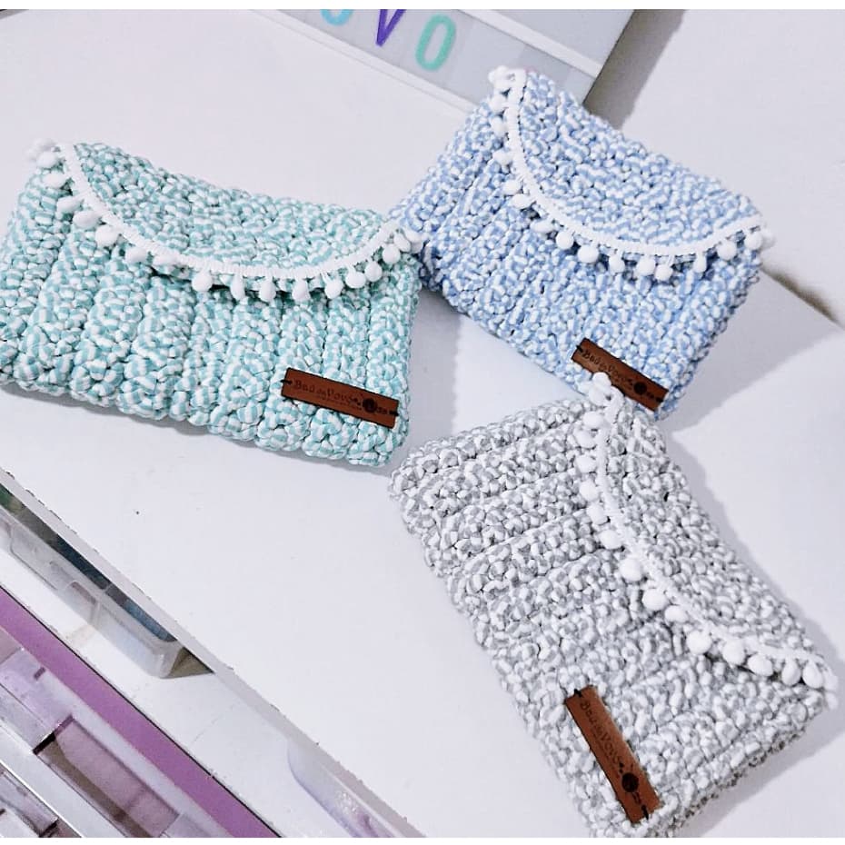 Bolsa Céu Crochê Fio de Malha