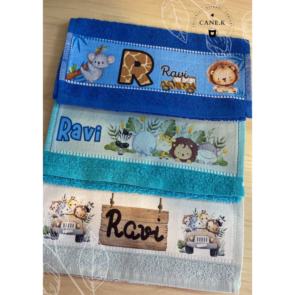 Toalha de boca Personalizada Nome e Personagem