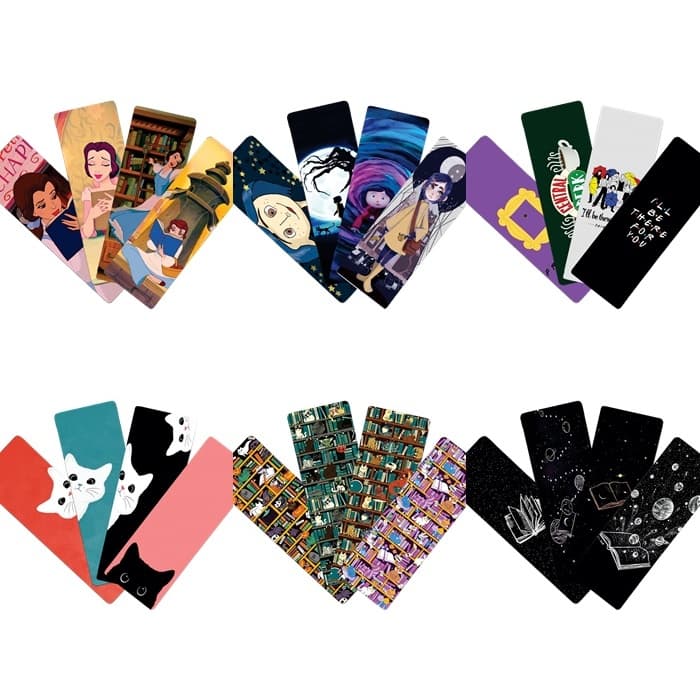 Kit com 4 Marca página Gato A bela e a fera Friends Coraline Marcador de Página Marcador de Livro
