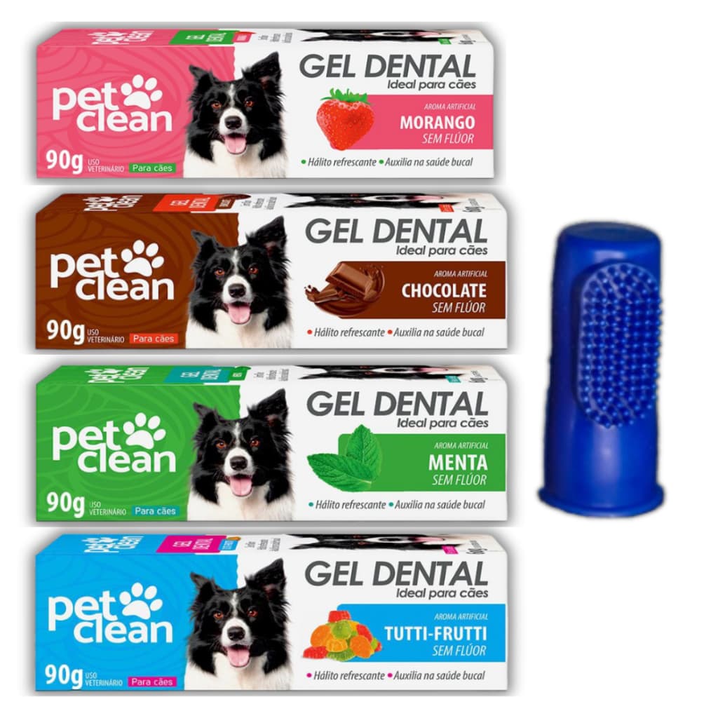 Gel Dental Pet Clean 60g + Dedeira para Cães e Gatos