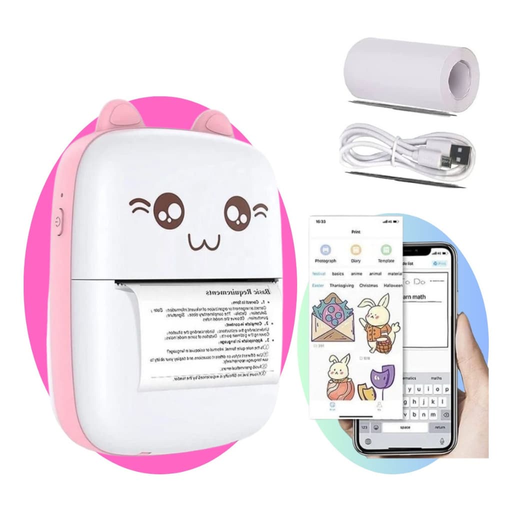 Mini Impressora Térmica Portátil Escolar Bolso Foto Impressora De Impressão Sem Fio Para Android Ios