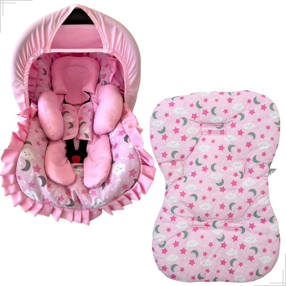 Kit Capa 5 pçs para bebê conforto até 13 kg + Capa de Carrinho Tamanho universal Galzerano Cosco