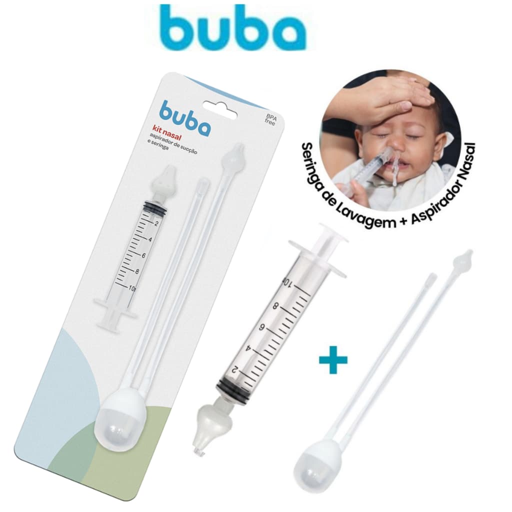 Aspirador Nasal Seringa Lavagem Nasal Bebê Sucção Catarro E Meleca Buba