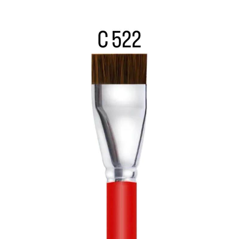 PINCEL CHATO PÊLO CURTO/CABO CuRTO PARA PINTURA EM TECIDO CASTELO C522
