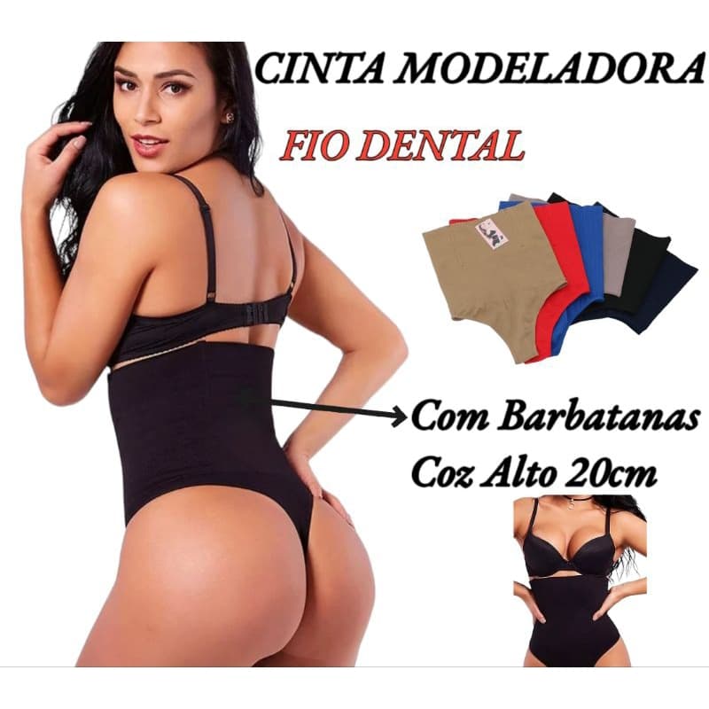 CINTA MODELADORA FIO DENTAL COM BARBATANAS CALCINHA REDUTORA MEDIDAS
