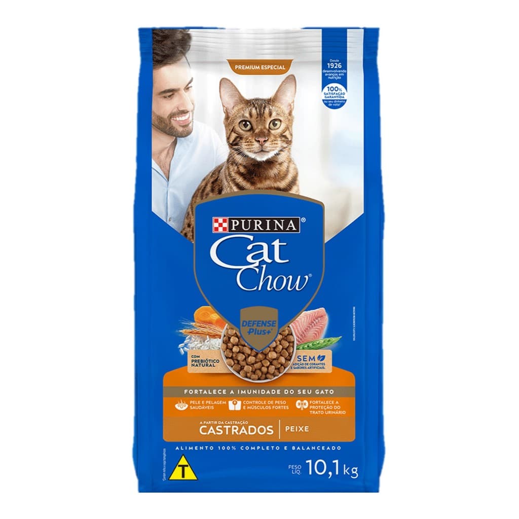 Ração Cat Chow Gatos Castrados - Sabor Peixe 10,1kg