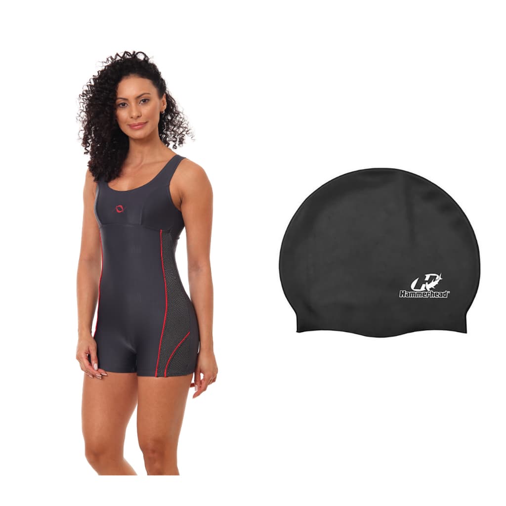 Kit Macaquinho Natação Hidro e Touca De Silicone Grande