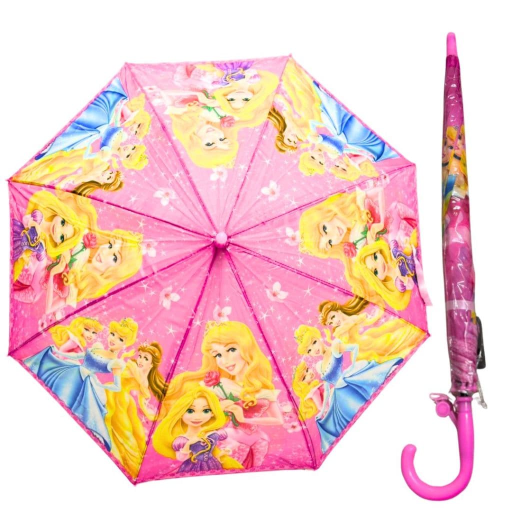 Guarda chuva infantil automático princesas Disney, Patrulha Canina, Naruto, Frozen, Minnei/Sombrinha