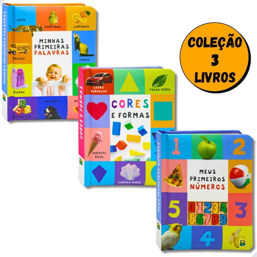 Livros Infantis Educativos Meu Primeiro Livro Palavras Números Cores Formas Menina Menino