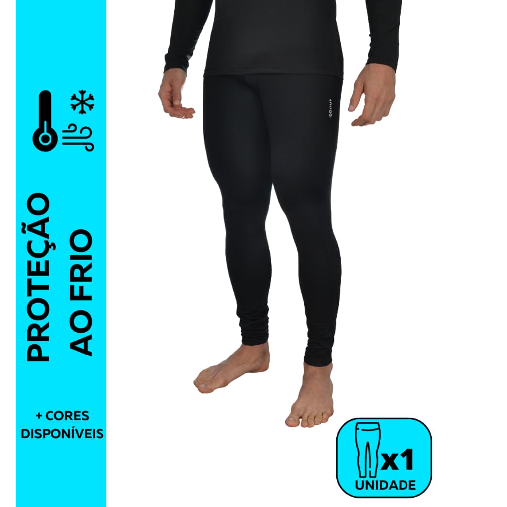 Calça Térmica Segunda Pele Snugg Wear Flanelada Peluciada Frio Intenso Unissex Fitness Neve Vento