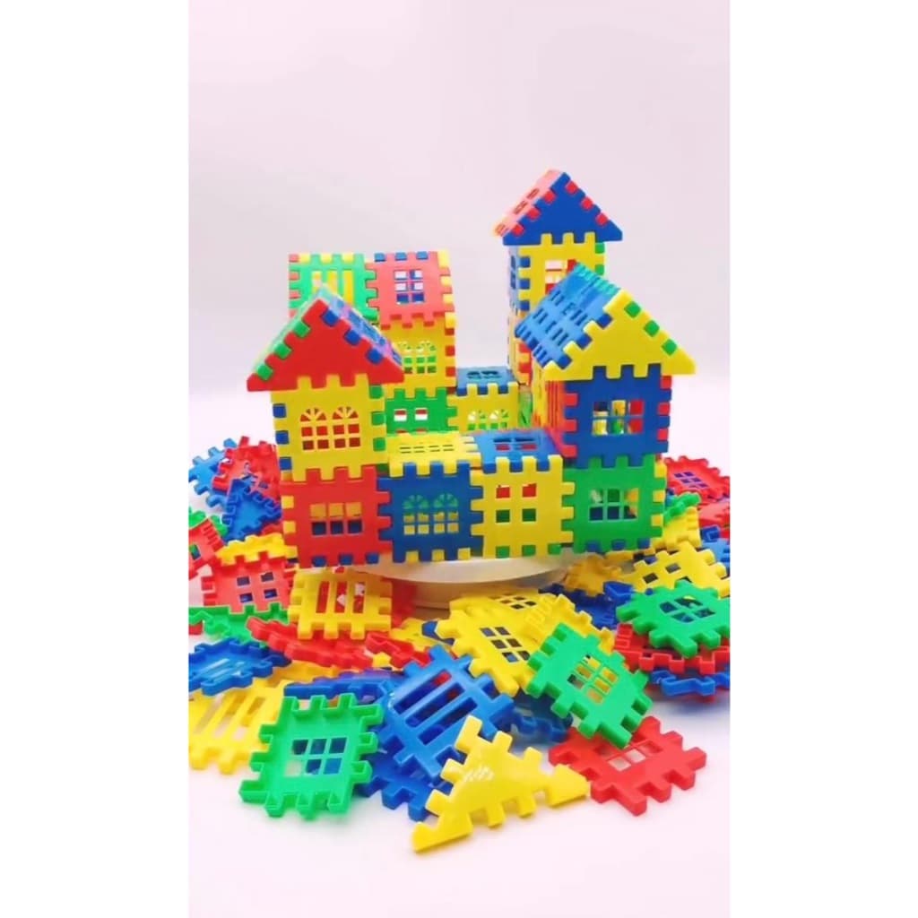 72 PEÇAS COLORIDAS DE MONTAR CASAS CASTELOS PREDIOS DIVERSAO GARANTIDA