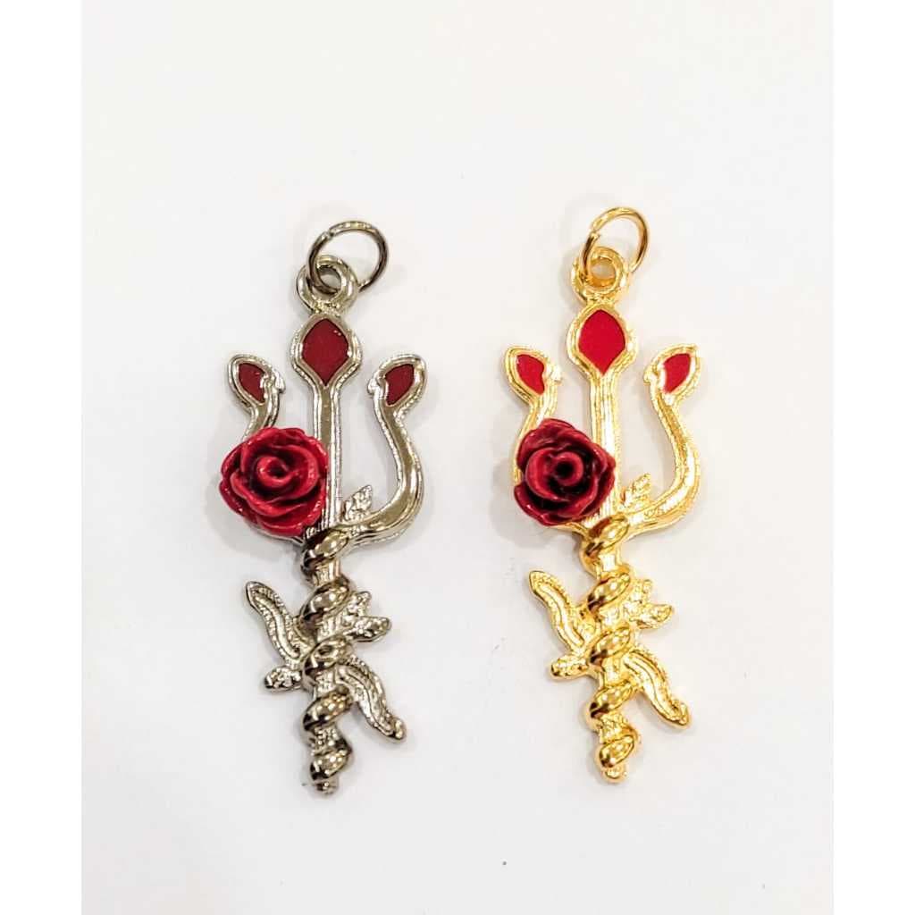 Tridente detalhado com rosa